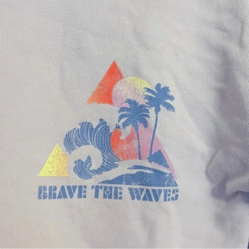 GAP‎ Girls Cropped Brave The Waves Sweatshirt Lavender Blue Size M (8) Beachy